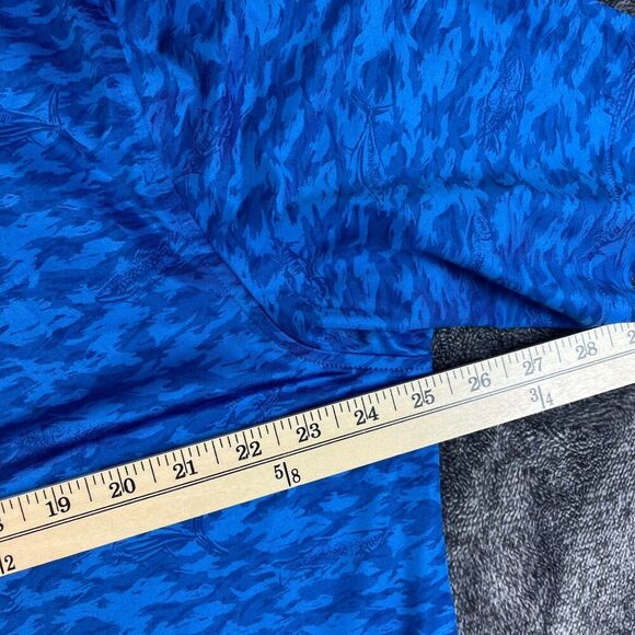 Peter Millar Summer Comfort Fish Camo Print Polo Blue Men's XL Performance Golf - Picture 2 of 10